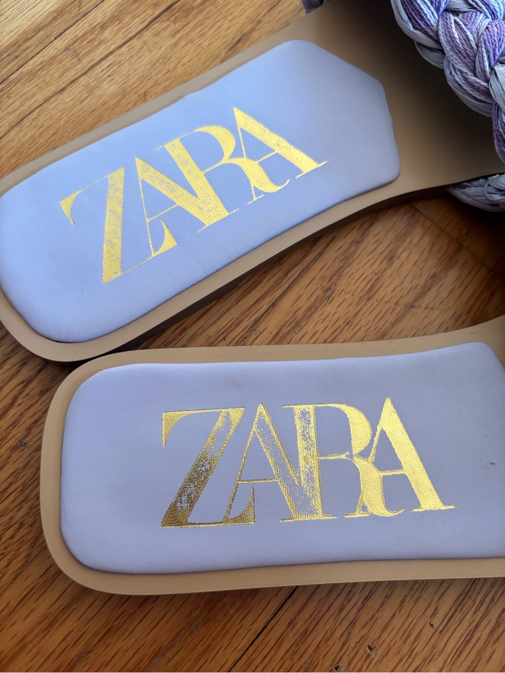 Zara Purple Lilac Raffia Slide Sandals- size 39 - Picture 5 of 7